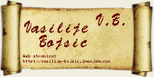 Vasilije Bojšić vizit kartica